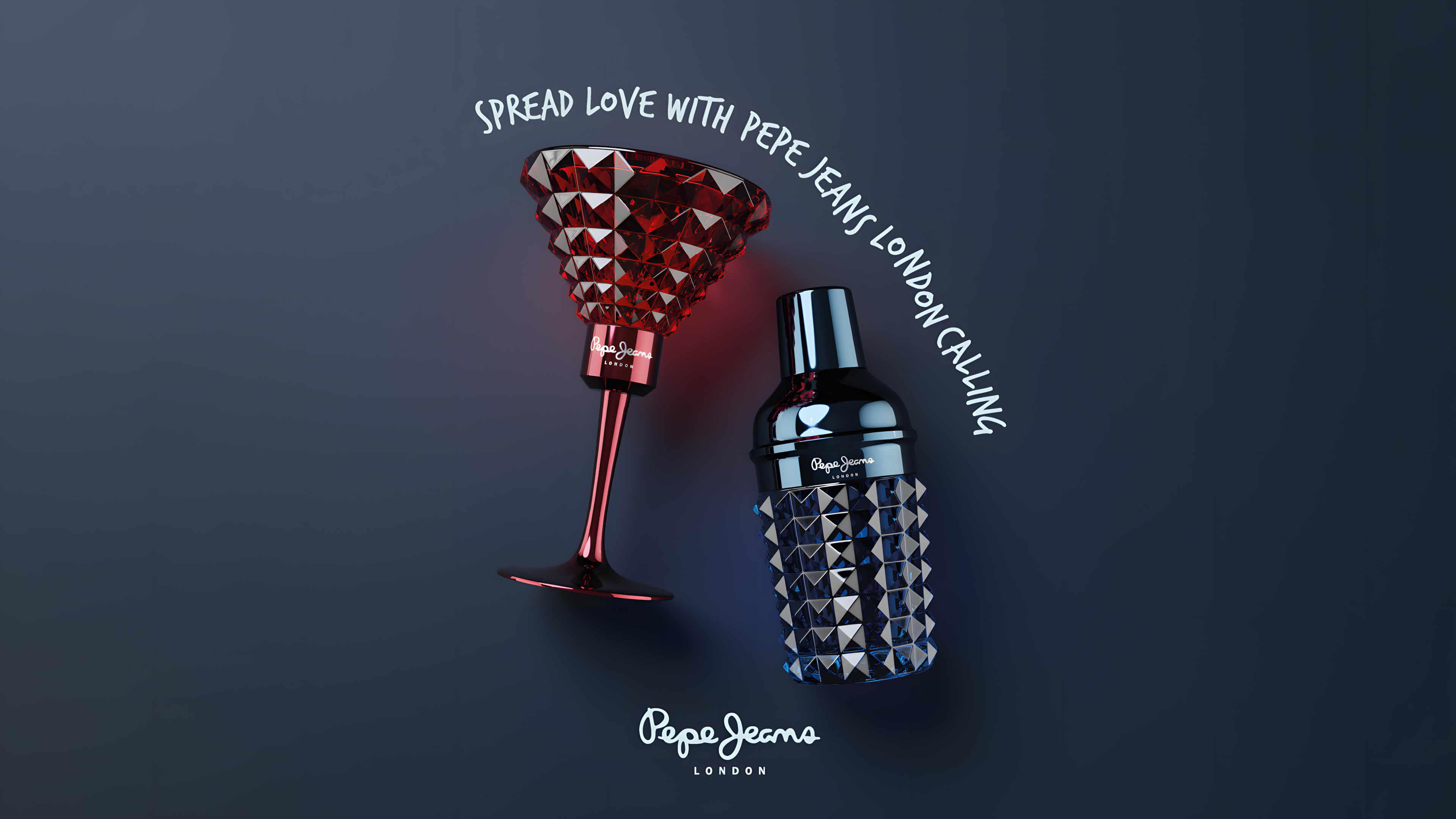 Pepe Jeans London Calina Valentine's perfume hero shot dark — 3D render by Miquel Nadal