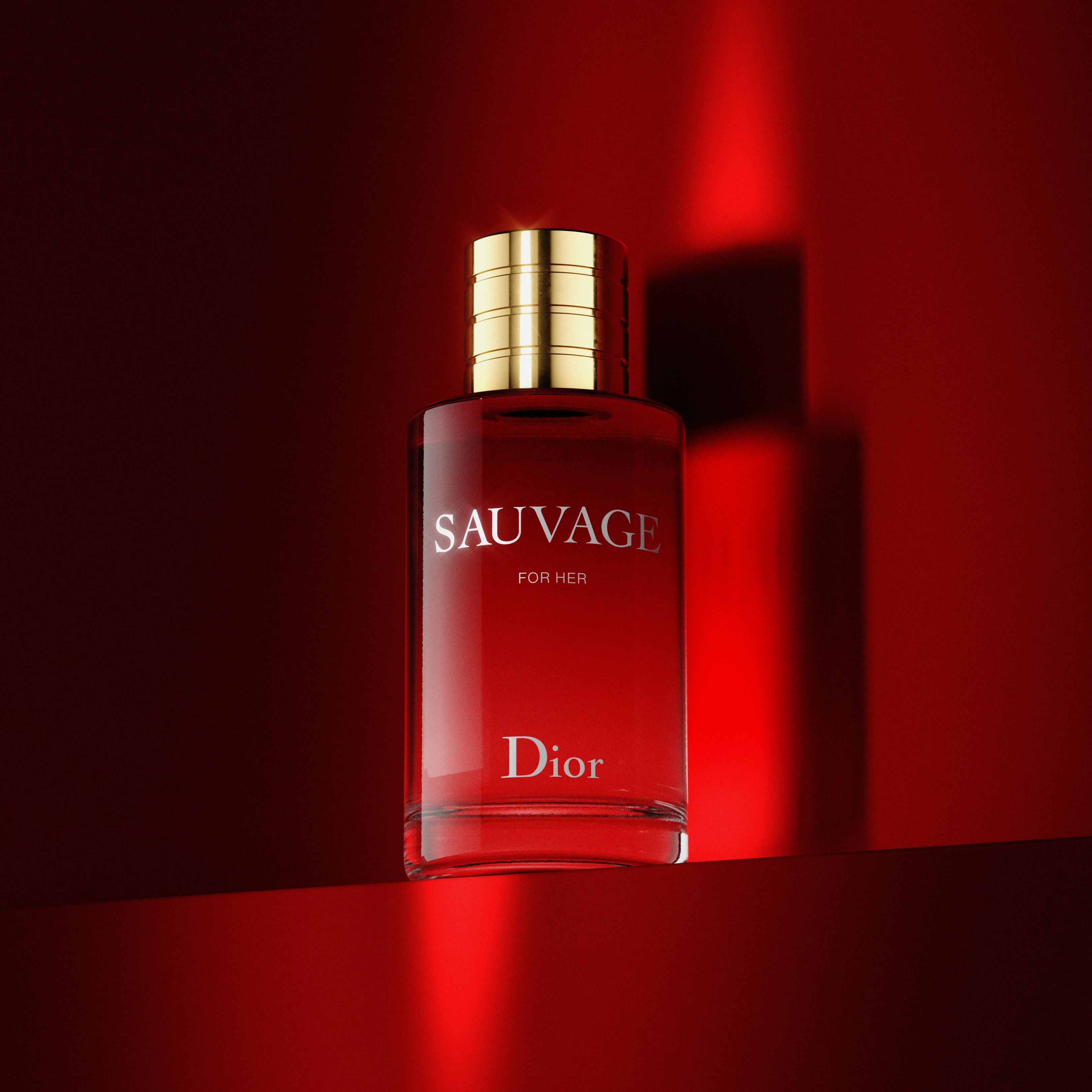 Dior Sauvage For Her perfume single bottle dark red — 3D render by Miquel Nadal